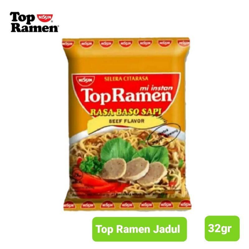 MIE TOP RAMEN Rasa Baso Sapi 32gr - Top Ramen Jadul By Nissin