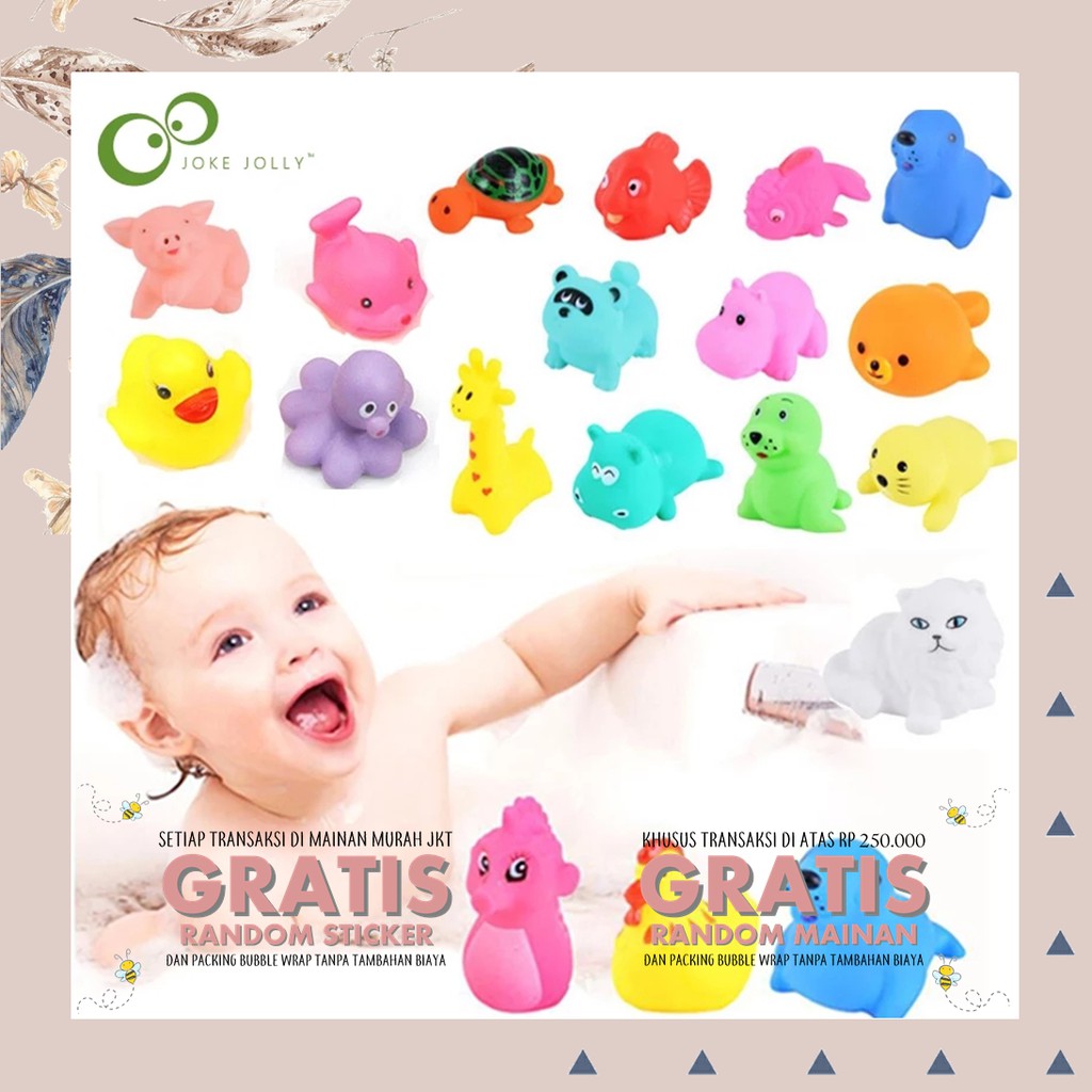 MAINAN MANDI BAYI ANAK ANIMAL TOYS ISI 12 MAINAN ANAK BATH