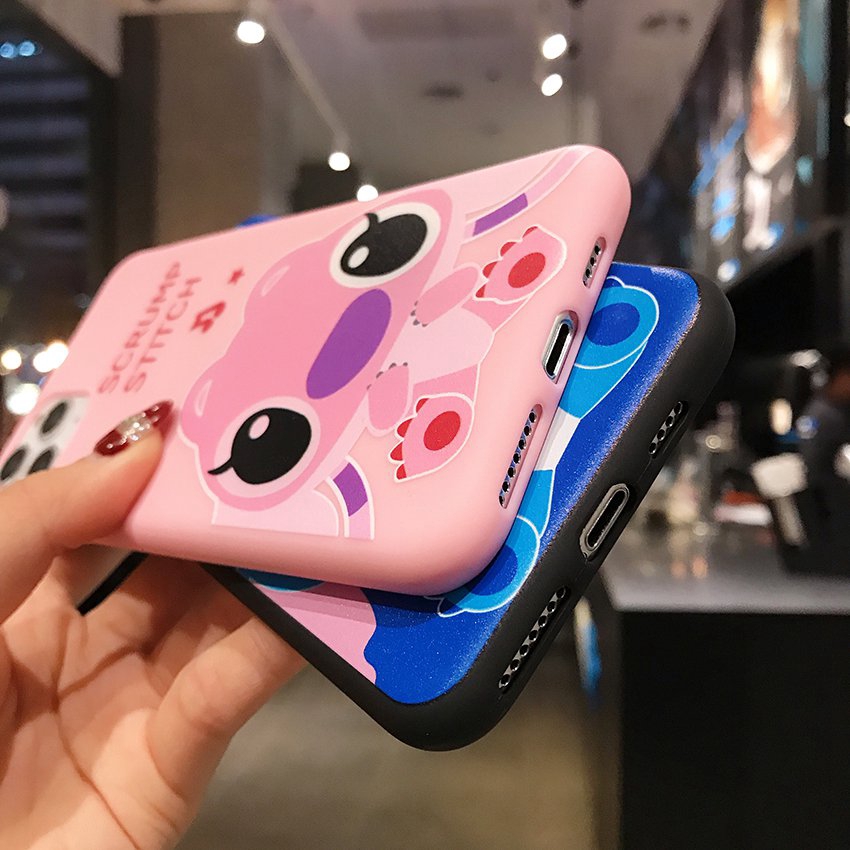 Stitch Soft Case HP VIVO Y20 Y20i Y20S Y12S Y11 Y12 Y12i Y15 Y17 Y71 V9 Y91C Y93S Y95 V15 Pro S1 V20 7 20 Pro 7i C17 Blue Pink Color Casing 12 Pro Max