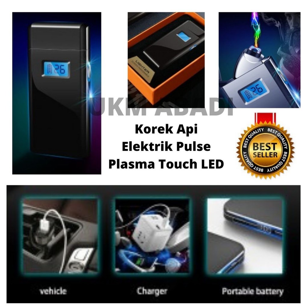 Korek Api Elektrik Pulse Plasma Touch LED Display Darobtl 111144 7RHXAFBK