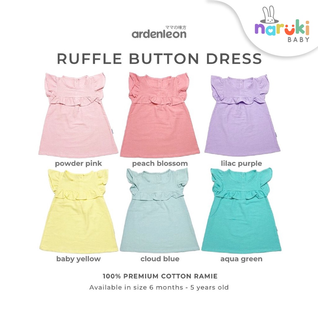 Ardenleon Ruffle Button Dress Arden Leon Gaun Anak Perempuan