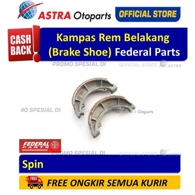 Kampas Rem Belakang (Brake Shoe) Federal Parts SPIN ASTR4OTO Segera Dapatkan