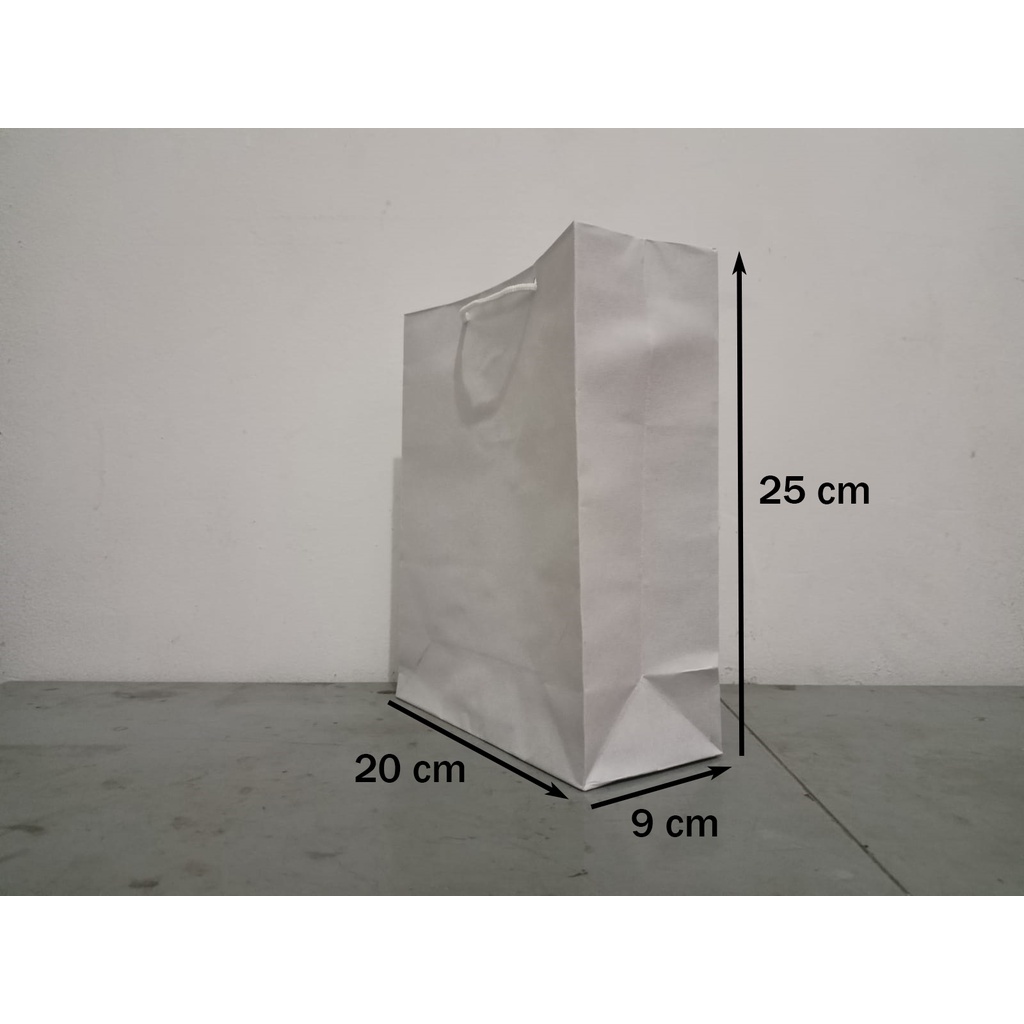 

PaperBag Polos - Kraft Putih - 20x10x25