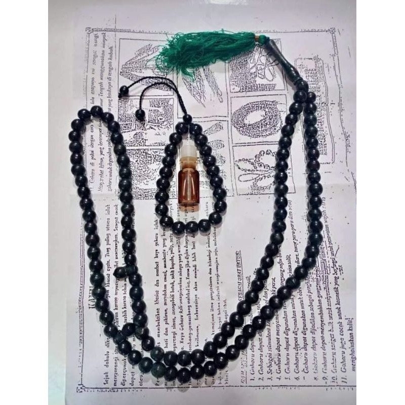 tasbeh gelang minyak wangi kayu gaharu asli aromanya terasa 1 paket komplit