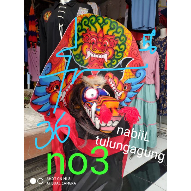 barongan kayu anak no 3 bonus gondel dan gongseng