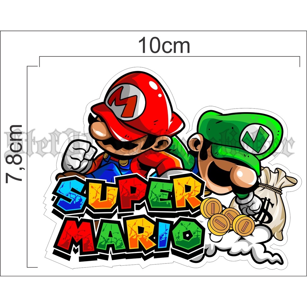 

sticker printing gambar super mario, mario bross