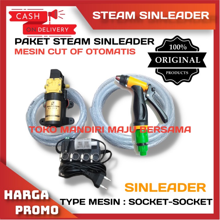 PAKET POMPA STEAM MOTOR MOBIL ORIGINAL SINLEADER 12V SET GUN SPRAYER