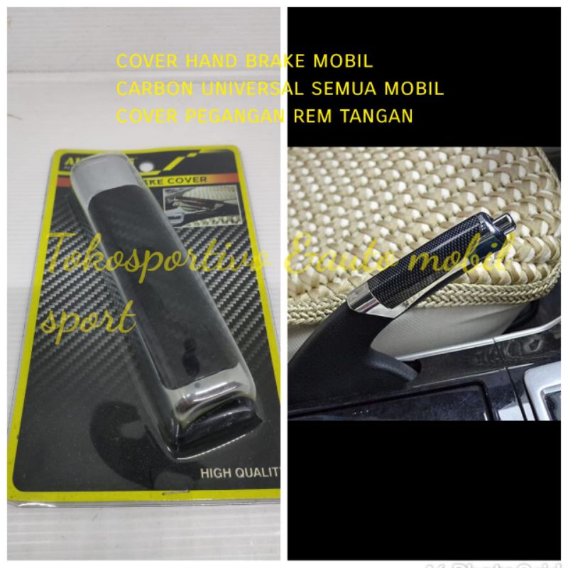 Cover rem tangan carbon mobil tutup handbrake handrem sarung pelindung rem tangan universaL mobil ni