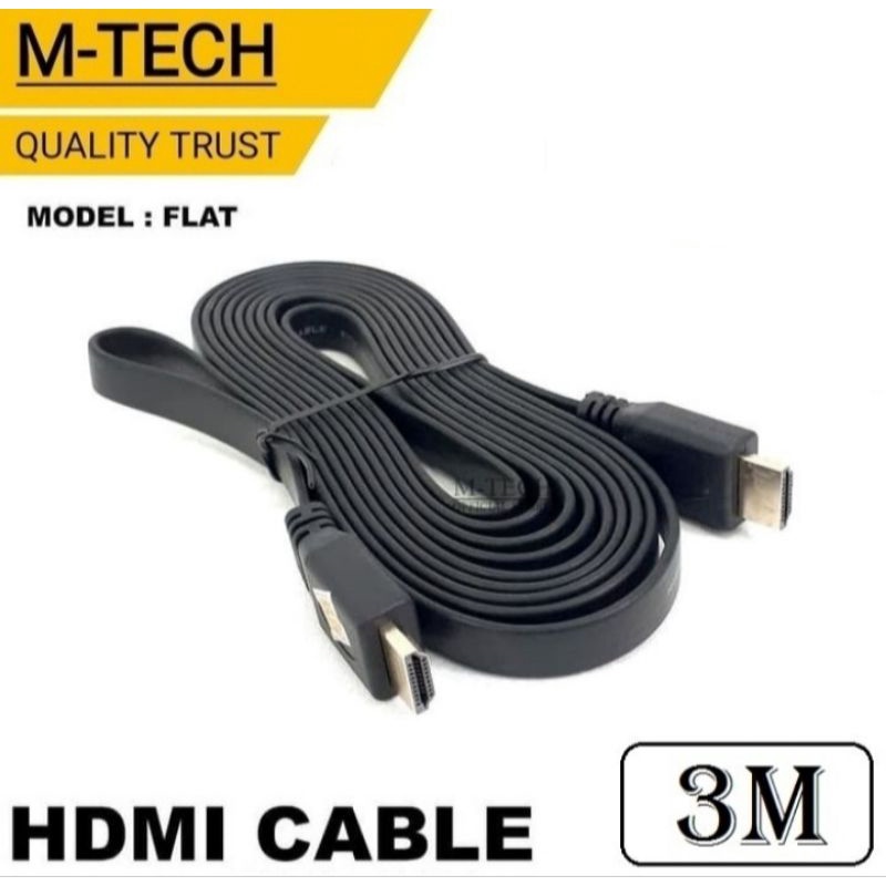 New Kabel HDMI 3M M-Tech Flat 3 meter