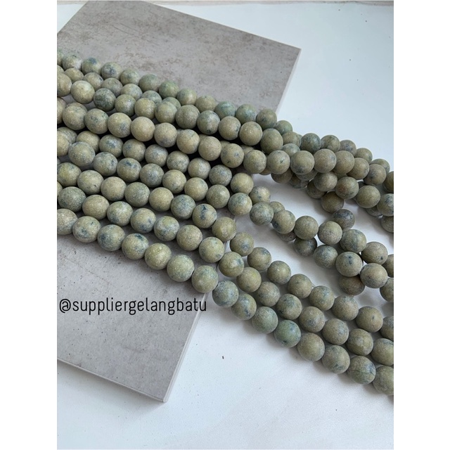 batu MOSS JASPER 16mm natural bahan perhiasan fashion gelang kalung