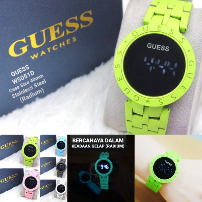 Jam Tangan Digital Wanita/Pria GUESS WY5051D (Radium) LED Light Free Box