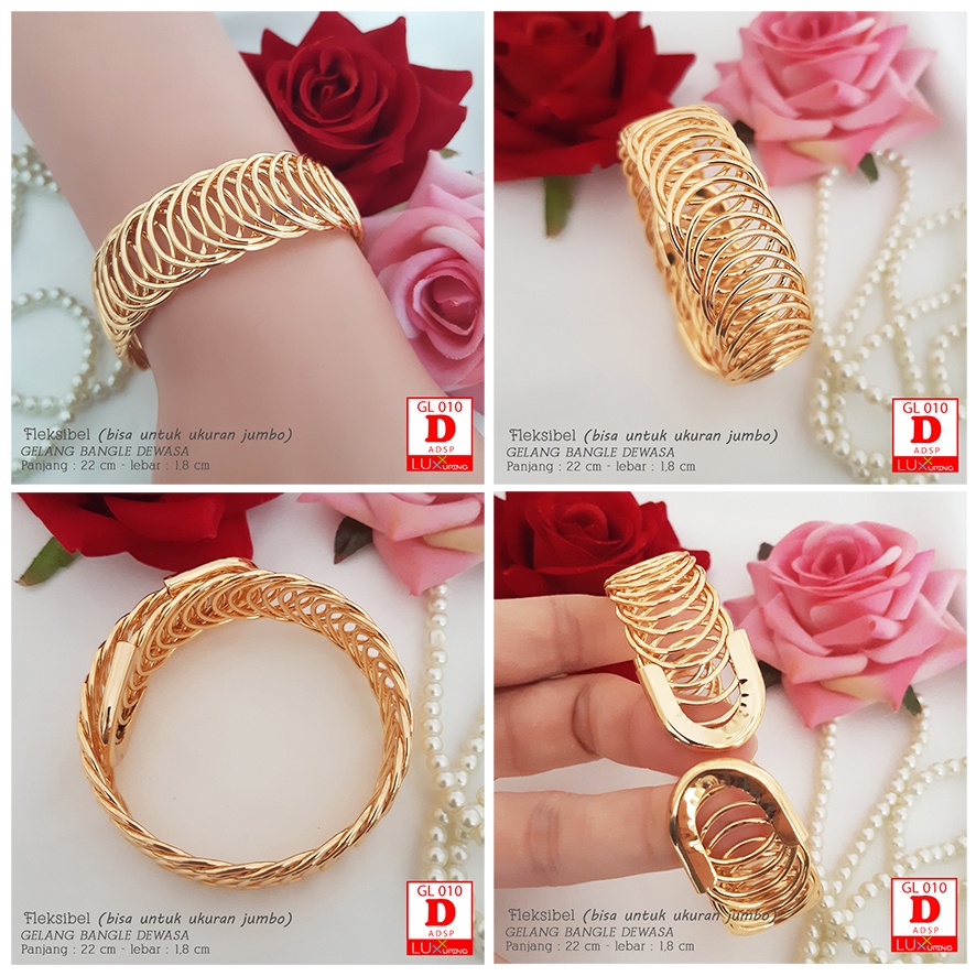 GL 010 Gelang Bebas Ukuran Free Size Gelang Lilit Gelang Fleksibel  Slap Bracelet Gelang Unik Ukuran Besar Bisa Dipakai Untuk Orang Gemuk Gelang Orang Kurus Perhiasan Wanita Emas Imitasi Gelang Bangle Slap Bracelet Luxx Xuping-4