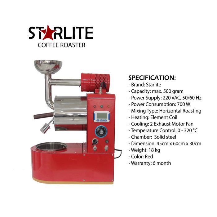 

Starlite Coffee Roaster Mesin Sangrai Gongseng Kopi 500 gr gram