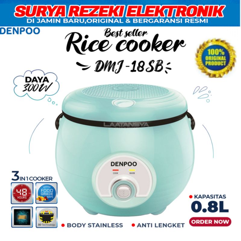 RICE COOKEL DENPOO MINI KAPASITAS 0,8 LITER PENANAK NASI DMJ 18SB