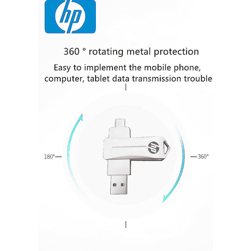 Hp Flash disk USB 3.0 Tipe-c 1TB Bahan Metal Anti Air Untuk Bisnis