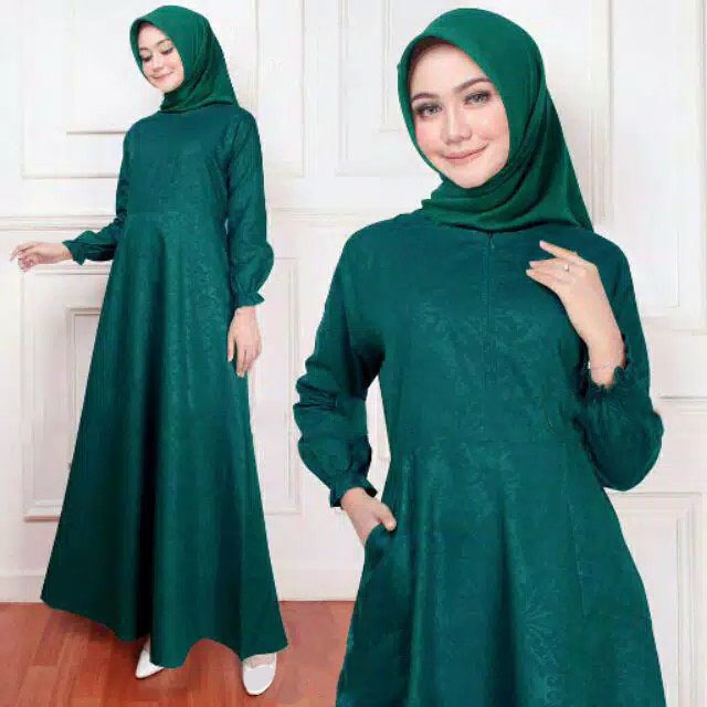 Gamis Lebaran Terbaru Polos Citra Embos XL Baju Gamis Wanita Modern Gamis Kondangan Gamis Pesta