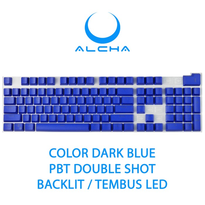 ALCHA KEYCAPS PBT DOUBLE SHOT BACKLIT MECHANICAL KEYBOARD 104 KEY - RANDOM