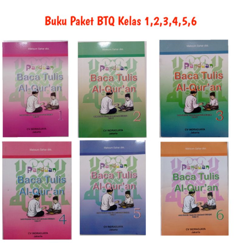 Buku BTQ SD & Mi Kelas 1,2,3,4,5,6, Penerbit CV INDRADJAYA