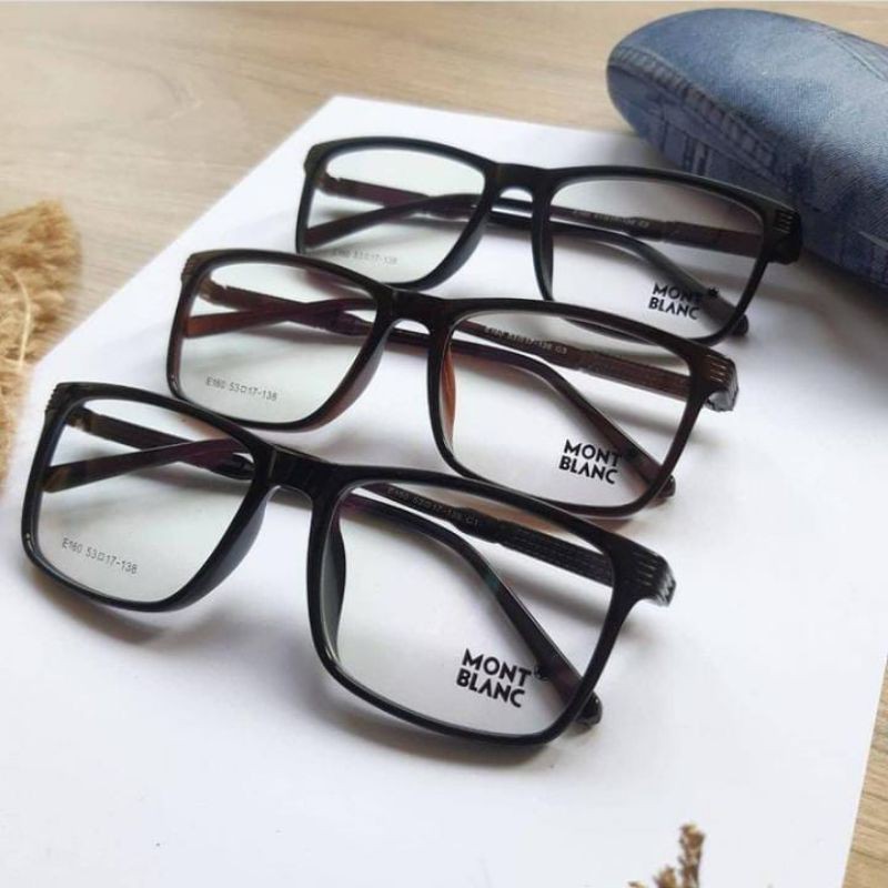 Frame Kacamata Pria Mont Blanc (Bisa Photocromic, Minus, Plus) Murah