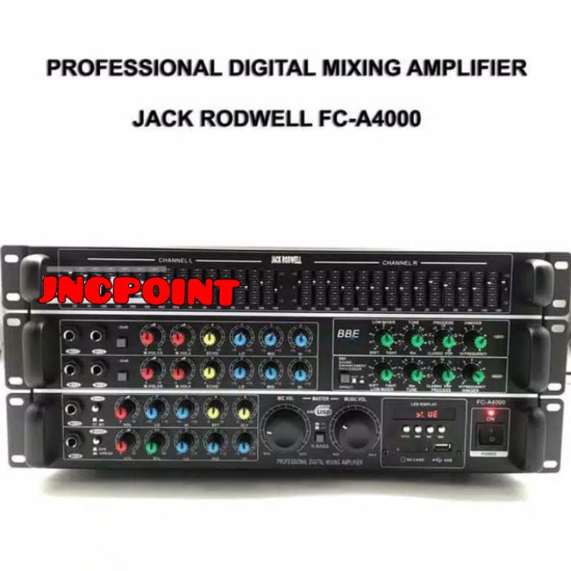 PROFESSIONAL MIXER AMPLIFIER JACK RODWELL FC 4000 POWER AMPLI A4000 BBE processor Bluetooth USB