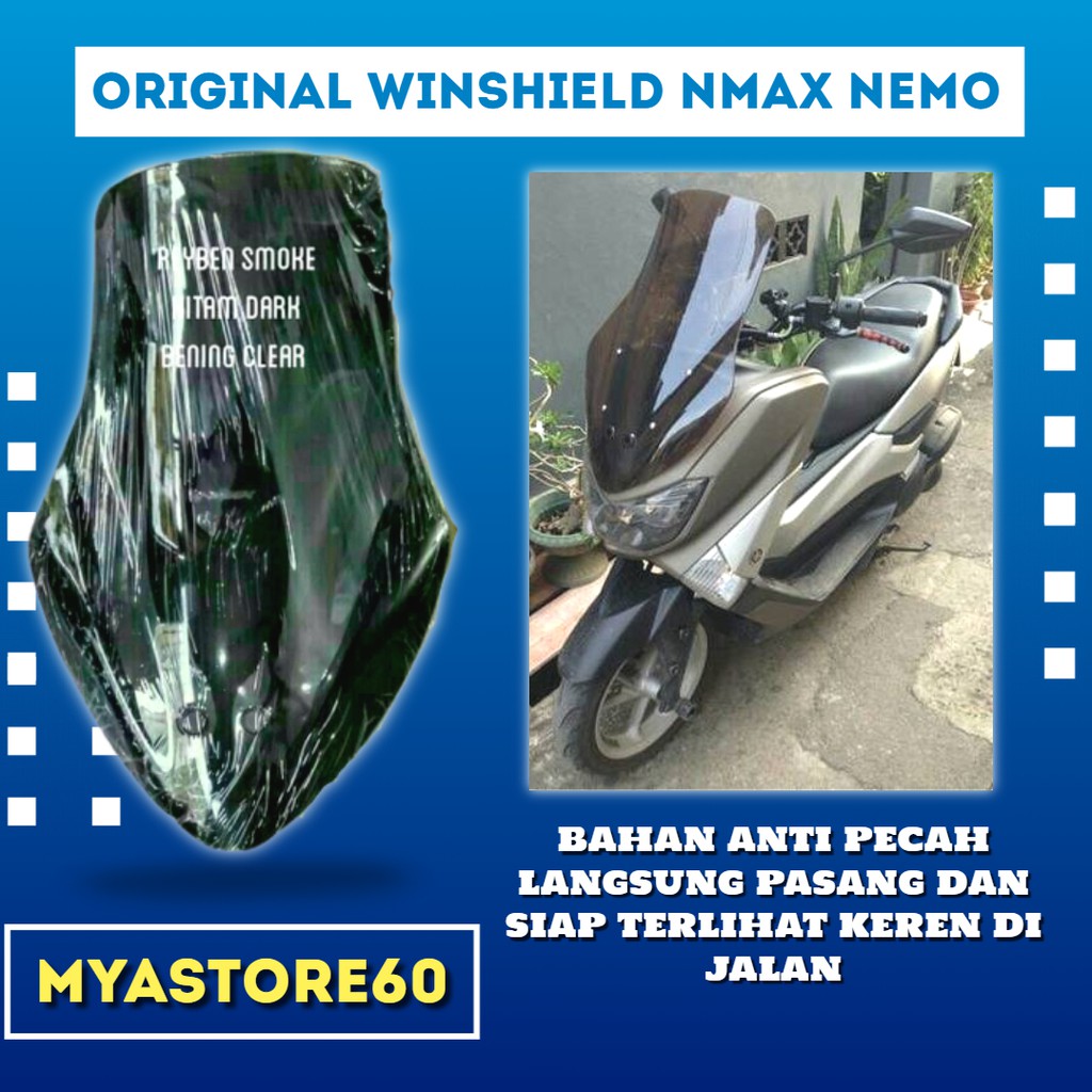 Visor Windshield Nmax Tinggi NEMO / Pelindung Angin Nmax / Bodypart Nmax / Aksesoris Nmax / Sparepat