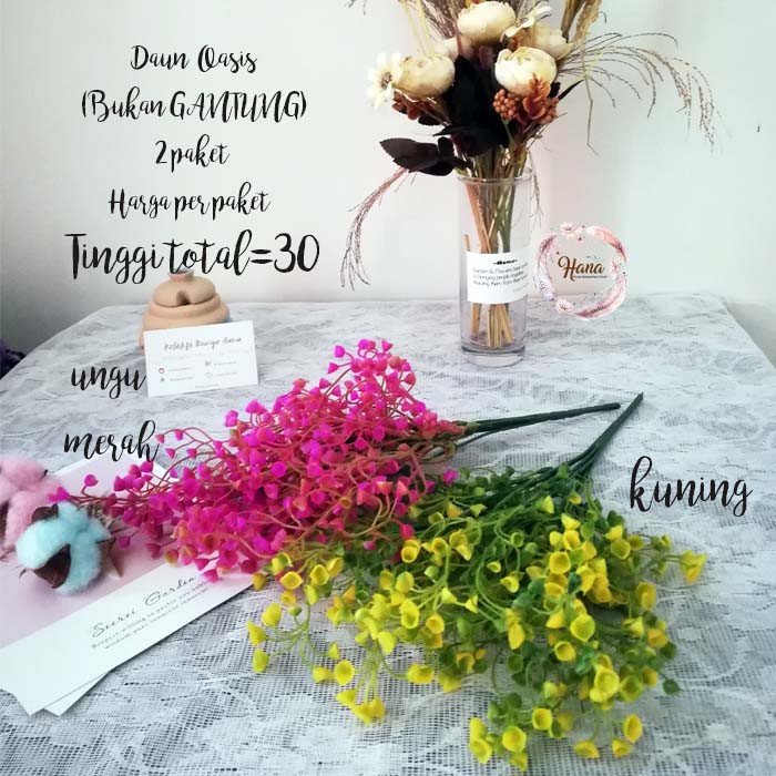 Daun artificial oasis/ Daun plastik/tanaman plastik