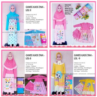  Gamis  kaos  gamis  karakter anak  DNA setelan hijab muslim 