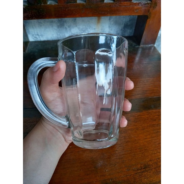 Gelas Gagang Beling Motif/Gelas Kaca/Gelas Minuman Dingin