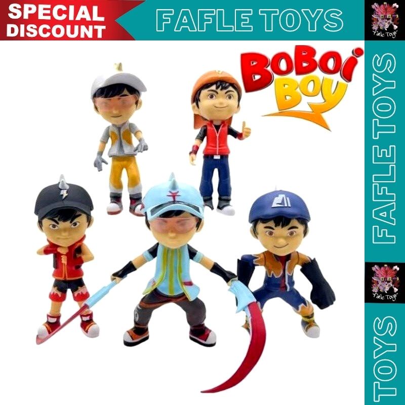 Boboiboy Galaxy Set 5 Action Figure Topper Cake Collect Mainan Premium / Action figure set boboiboy 