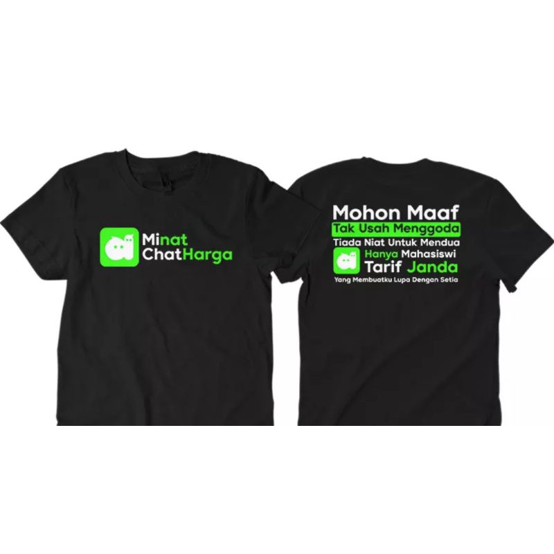 T-Shirt Baju Kaos Distro MiChat Michat Minat Chat Harga // Kaos Tulisan Michat