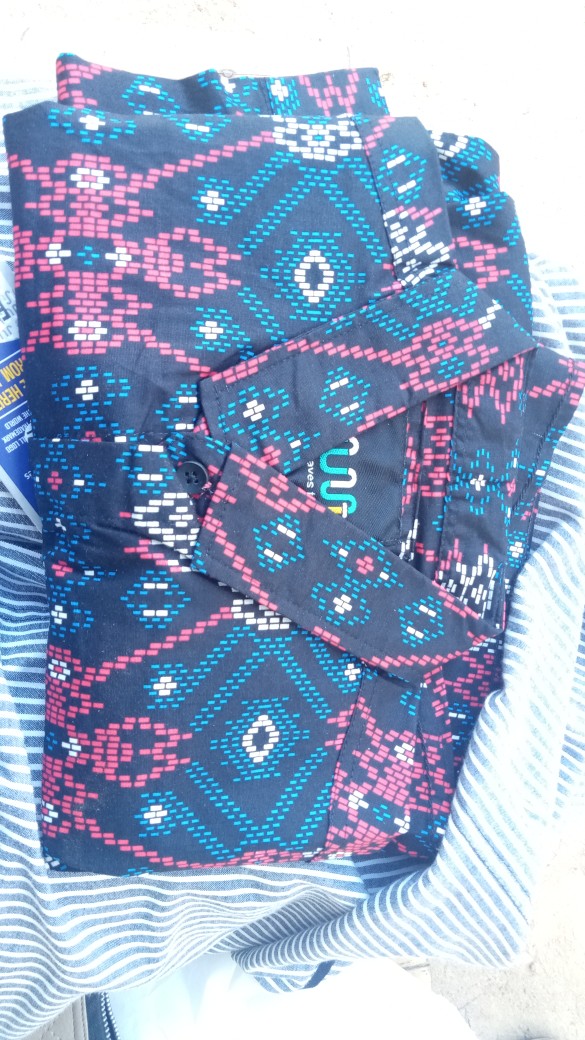 Dgm Fashion   Kemeja Batik Hitam Songket Lengan Panjang   Batik Songket Premium Pria Casual