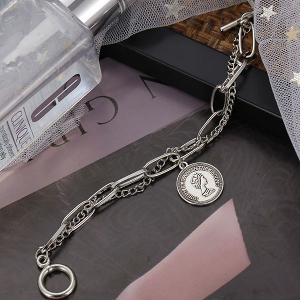 gelang double layer head pendant retro bracelet jge103 (1H1)