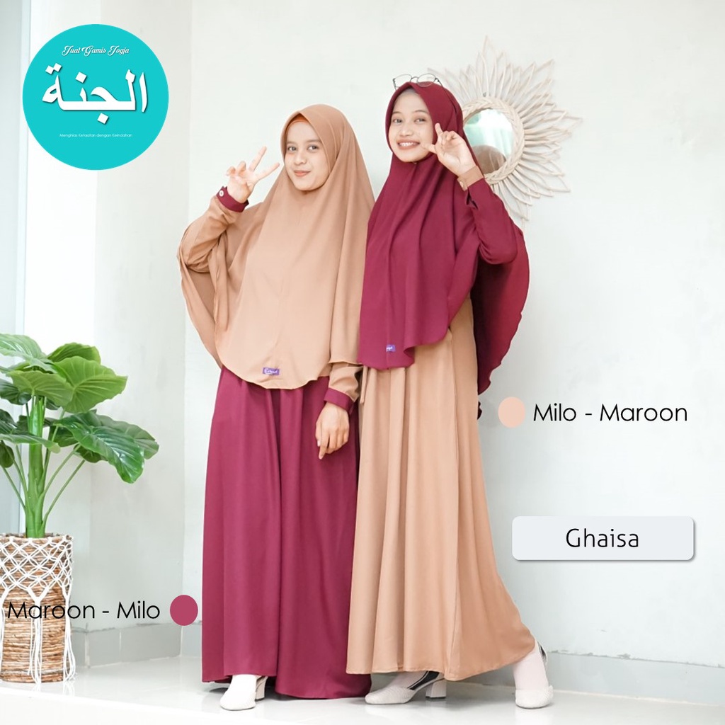 Gamis Ghaisa Dress ELHURRIYAH Gamis Casual Cantik Dan SyariUkuran S s/d XXL