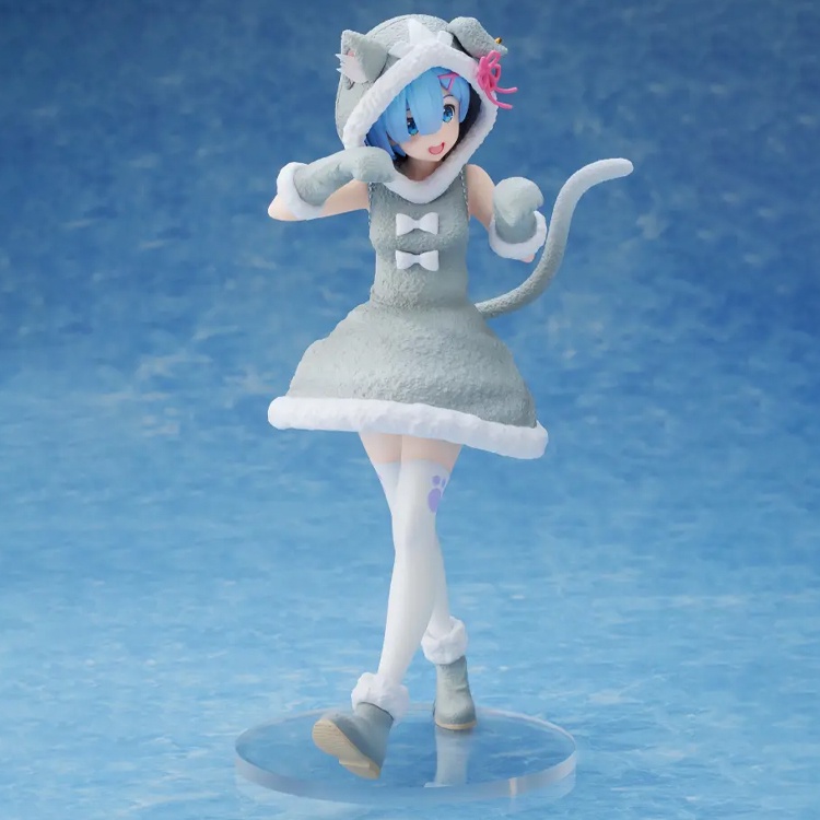 Mainan Action Figure Rem Ram Anime RE: Zero-Starting Life in Another World Kawaii Telinga Kucing Bahan PVC Untuk Hadiah Anak