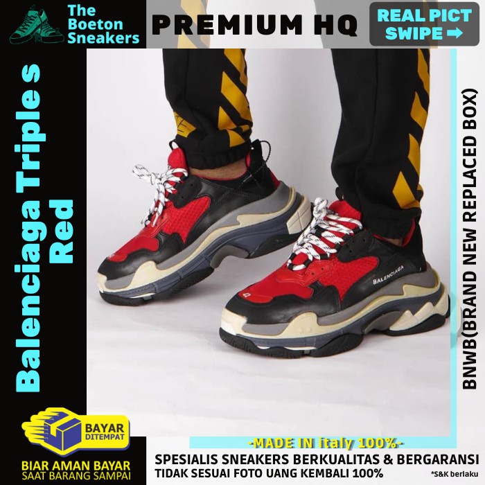 BALENCIAGA TRIPLE S BLACK RED BRED 2.0 PREMIUM