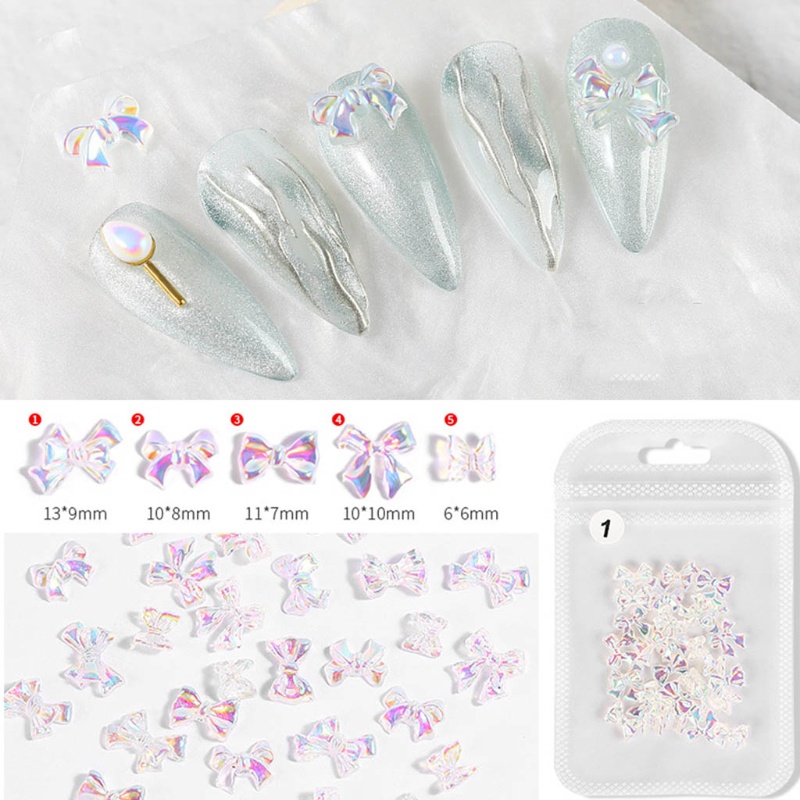 Siy 30pcs Pita Kupukupu 3d Bahan Resin Untuk Dekorasi Nail Art Charms