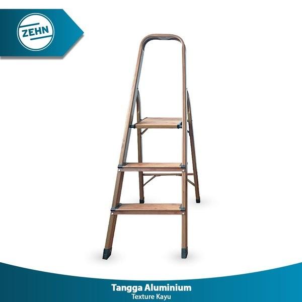 Tangga Lipat Zehn Aluminium Tangga Motif Kayu 3 Step