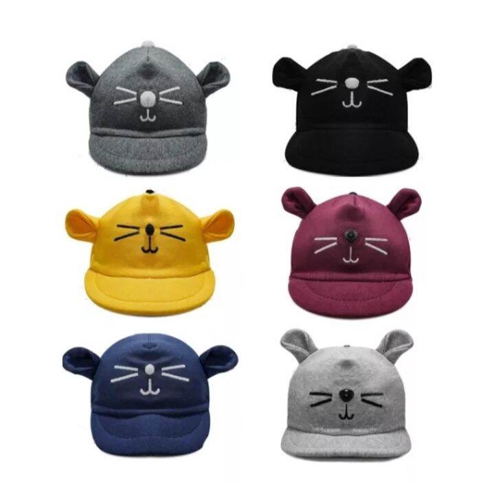 Topi Bayi Baseball Kucing /Topi Bayi Lucu / Topi Bayi Karakter Kucing / Baby Hat