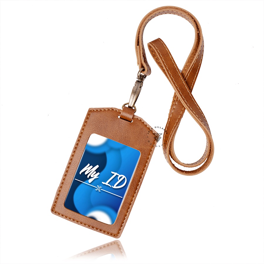 

Lanyard Patuk Name Tag Kulit Card Holder Souvenir