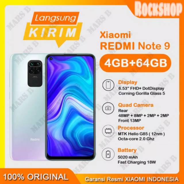 Xiaomi Redmi Note 9 [4GB/64GB] - Garansi Resmi