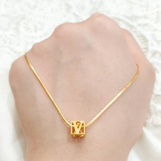 Necklace Pendant Request Huruf Jewellery Gold Toko Kalung Emas Asli
