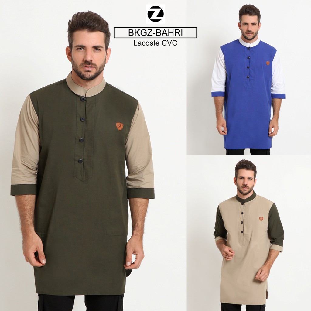 Baju Koko Gamis Pria Muslim By Zayidan Bahri Series - Army