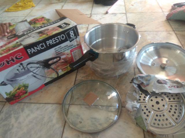 Panci Presto 3 In 1 Kapasitas 8 Liter Presto Preasure Panci Rebus Kukus Pelunak Daging Dan Tulang