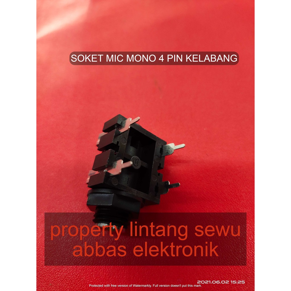 SOKET MIC AKAI MONO KELABANG 4 PIN