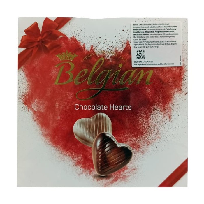 

THE BELGIAN CHOCOLATE GIFT BOX HEARTS COKLAT HADIAH 200 GR