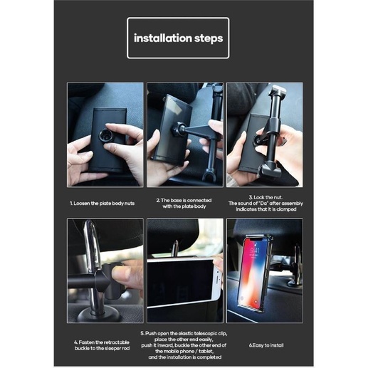 Licheers TBA-CHZ2 Car Back Phone Holder Headrest For Ipad Cellphone