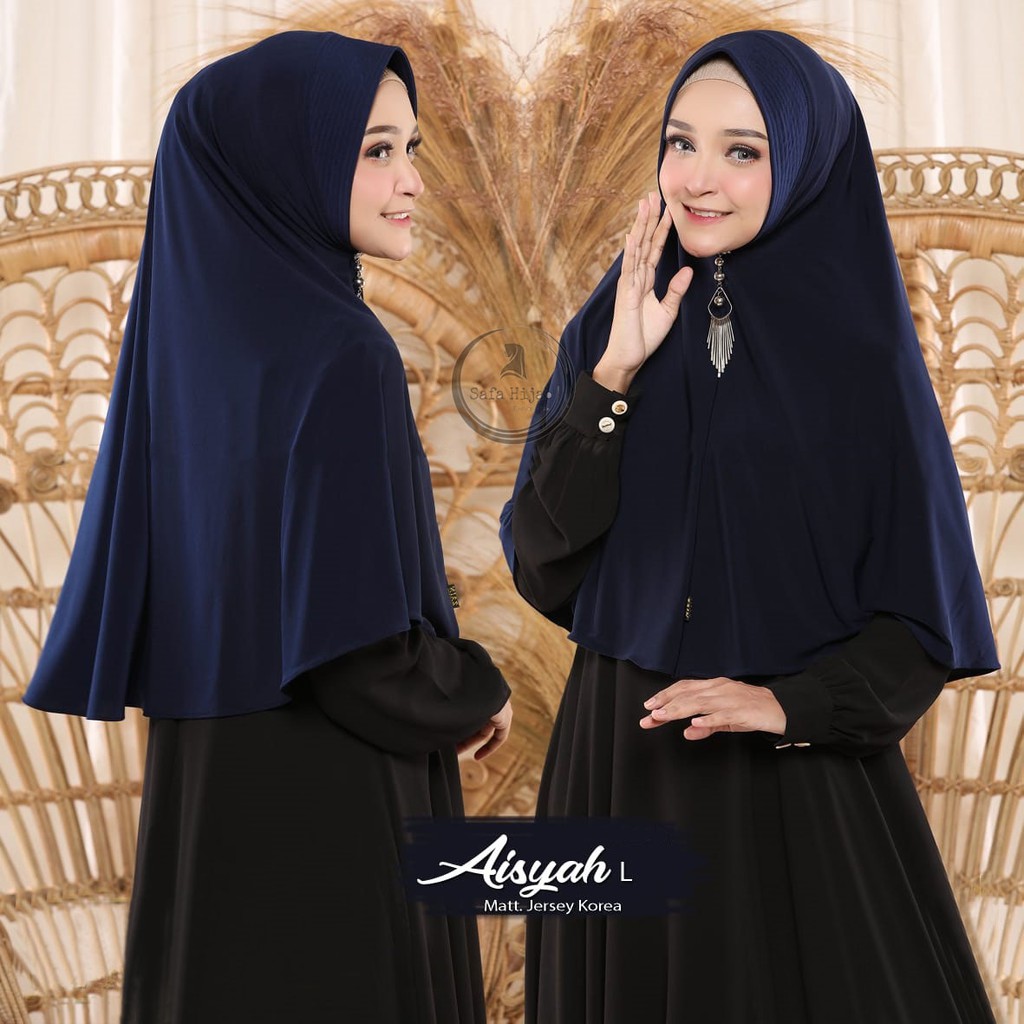 JILBAB INSTAN TERBARU HIJAB BERGO JERSEY AISYAH SIZE L KERUDUNG TERMURAH SAFA HIJAB