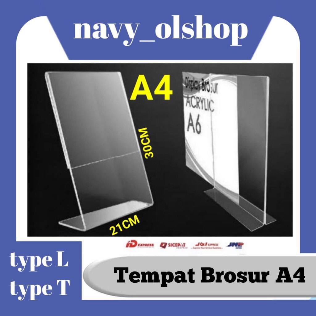 

TEMPAT BROSUR / TENT HOLDER / TENT CARD AKRILIK DISPLAY UKURAN A4