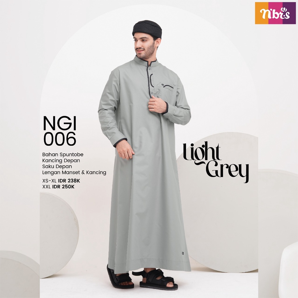 NIBRAS GAMIS IKHWAN NGI 06 &amp; NGI KIDS 06 BAHAN SPUNTOBE JUBAH LAKI - LAKI FASHION MUSLIM