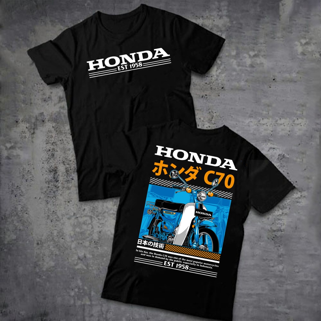 Kaos honda c70 / kaos  motor honda c70 / baju honda c70 / baju motor honda c70 / kaos motor klasik /
